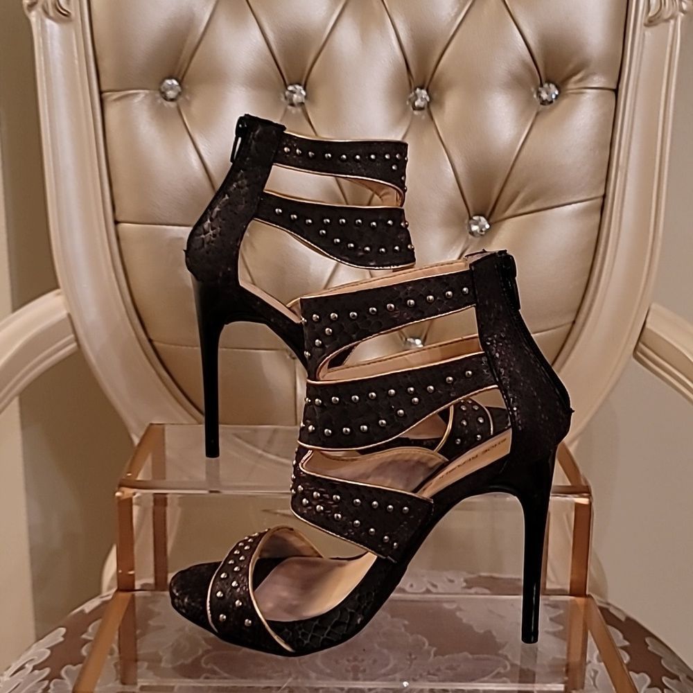 Shoe Republic LA Snakeskin Print Gladiator Sandals